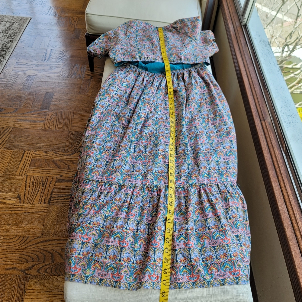 New! J.CREW sz 12 Side cutout organic cotton dress in Liberty Giorgia Duke NWT - Picture 8 of 12